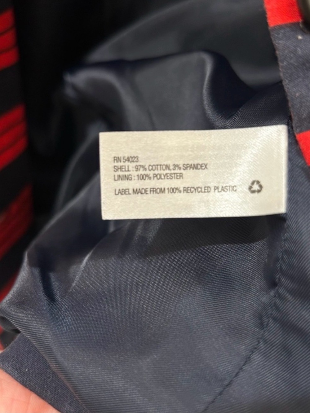 GAP Academy Blazer Cotton Navy Red Striped Schoolboy Jacket Dark Academia Preppy - Picture 9 of 10